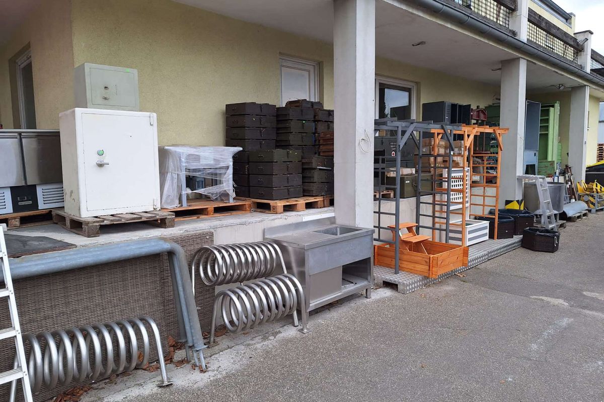 Lager für Gartenmöbel draußen